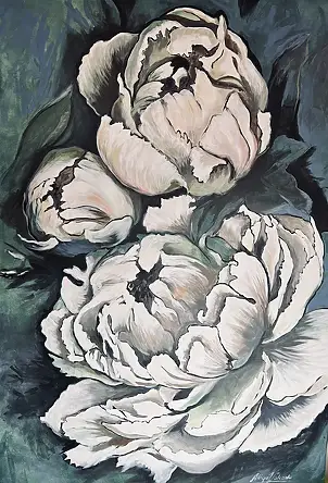 Alicja Walczak, DEPTH OF PEONY, Acrylic painting - canvas, 100 x 150