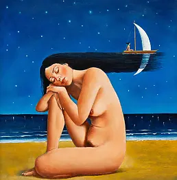 Rafał Olbiński - "DREAM", OIL PAINTING year 2019