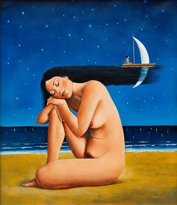 Rafał Olbiński - "DREAM", OIL PAINTING year 2019