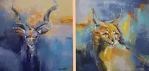 ilona Kowalik - DIPTICH,,Antelope and caracal,,