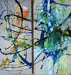 Anna Borcz - DIPTIC on a gold background