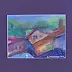 Anna Skowronek - Roofs, watercolor painting hand painted, original, unique