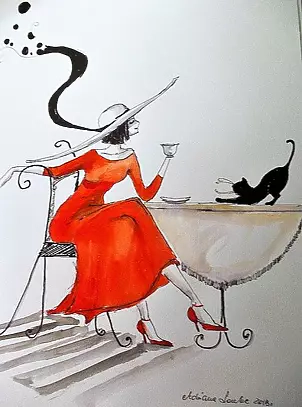 Adriana Laube - Lady with a cat