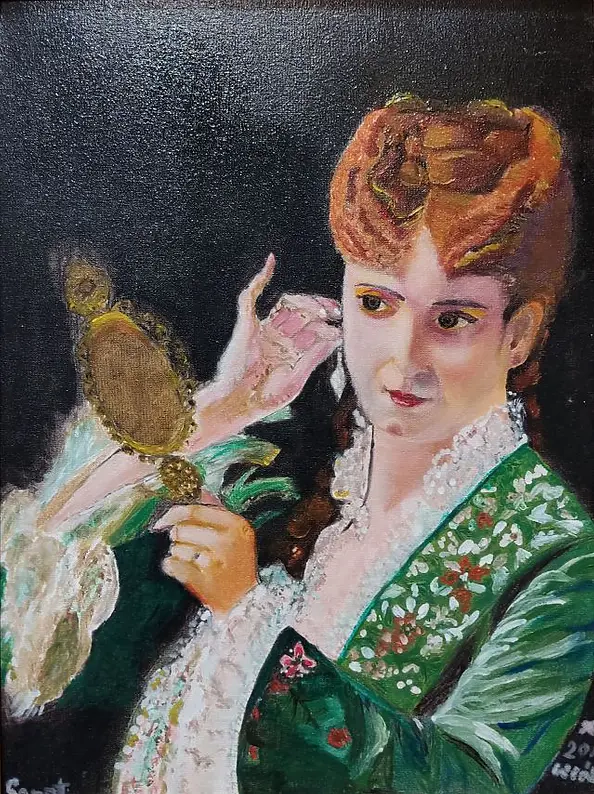 Marianna Włóka - Lady with a Mirror by Alfred Stevens