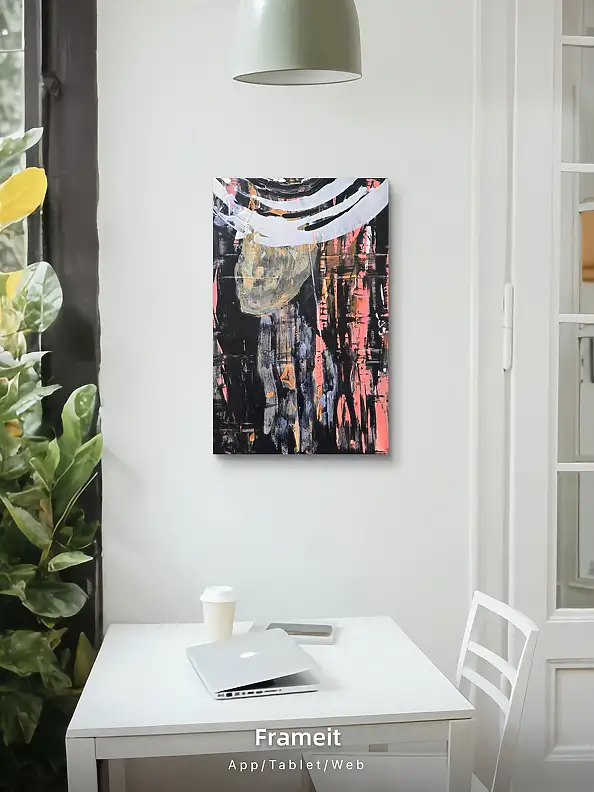 Ewa Mościszko, Lady with a Parasol, 70x50x1 cm, acrylic on canvas, Acrylic painting - canvas, 50 x 70