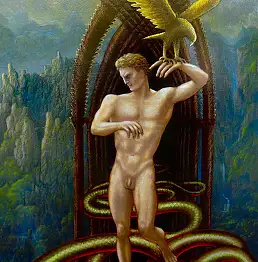 Angerer Der Aeltere, Das ist der Herr der Erde - nach Novalis, Acrylgemälde - tafel, 60 x 80