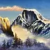 Yana Yeremenko - "Dawn in the Mountains." Mountain landscape. Pastel painting