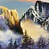 Yana Yeremenko - "Dawn in the Mountains." Mountain landscape. Pastel painting