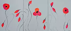Rachel McCullock - Dazzling Poppy Triptych