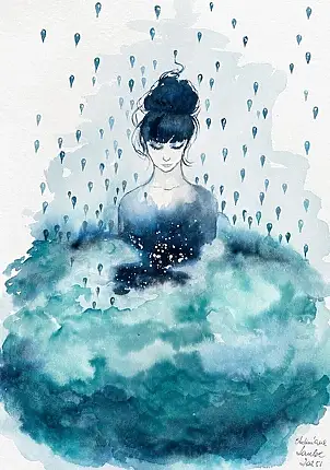 Adriana Laube, "Rain in me", Watercolors - paper, 30 x 42