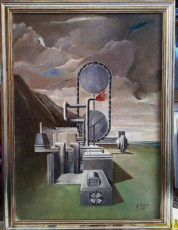 Giovanni Greco, Deus ex machina # 2, Oil painting - canvas, 50 x 70