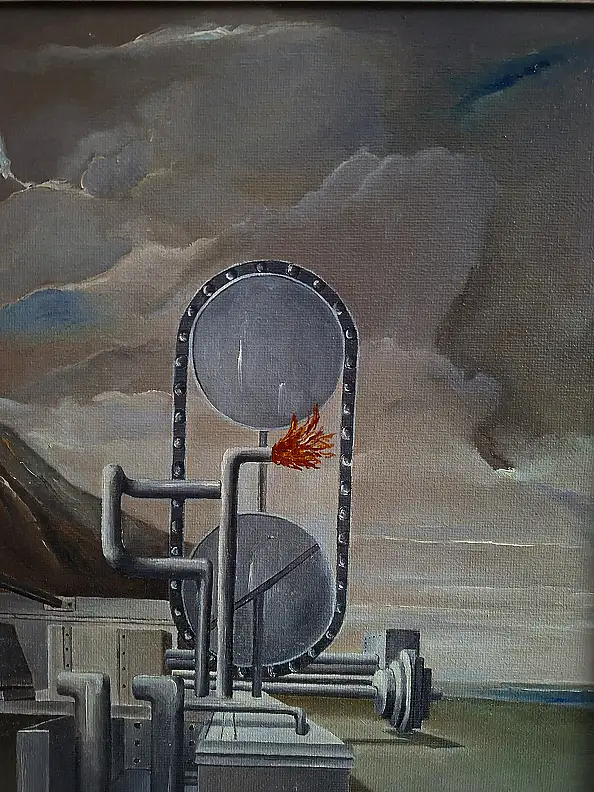 Giovanni Greco, Deus ex machina # 2, Oil painting - canvas, 50 x 70
