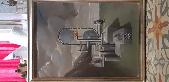 Giovanni Greco, Deus ex machina # 2, Oil painting - canvas, 50 x 70