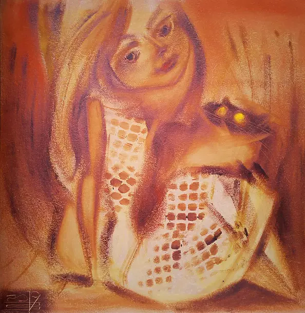 Simakov Vladimir - Девочка с котиком