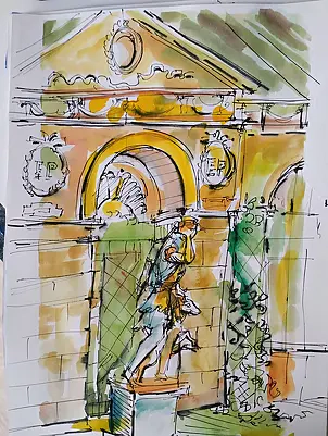 Anna Borcz - Diana in front of the palace's Orangery