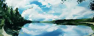 Karina Jaźwińska, To the shore, Oil painting - canvas, 50 x 20