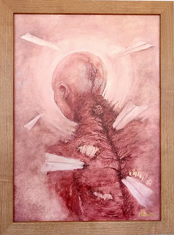 Marcin Szywała, Dobre i złe wiadomości, Obraz olejny - płyta, 50 x 70