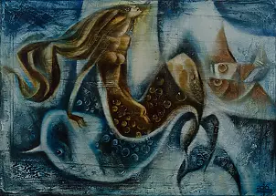 Simakov Vladimir - Dolphin and mermaid