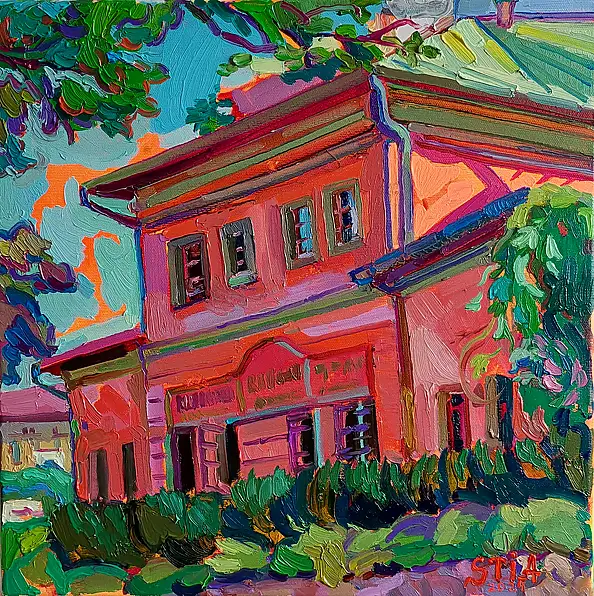 Anastasiia Kurkova, Dom Klezmera, Obraz olejny - płótno, 40 x 40