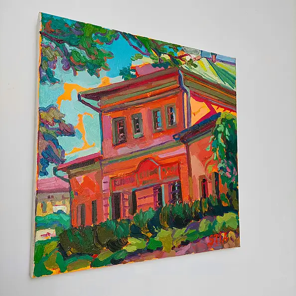 Anastasiia Kurkova, Dom Klezmera, Obraz olejny - płótno, 40 x 40