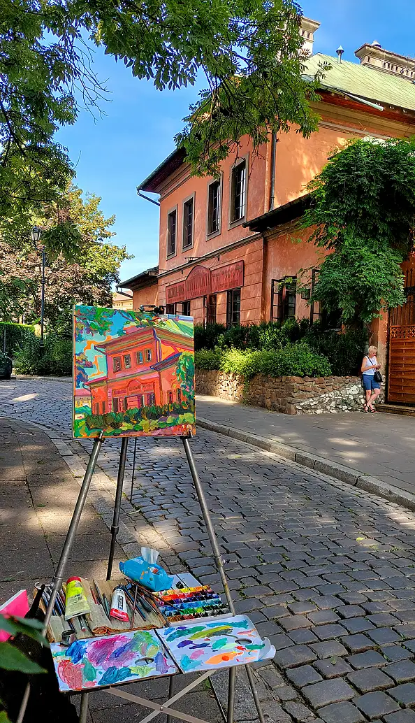 Anastasiia Kurkova, Dom Klezmera, Obraz olejny - płótno, 40 x 40