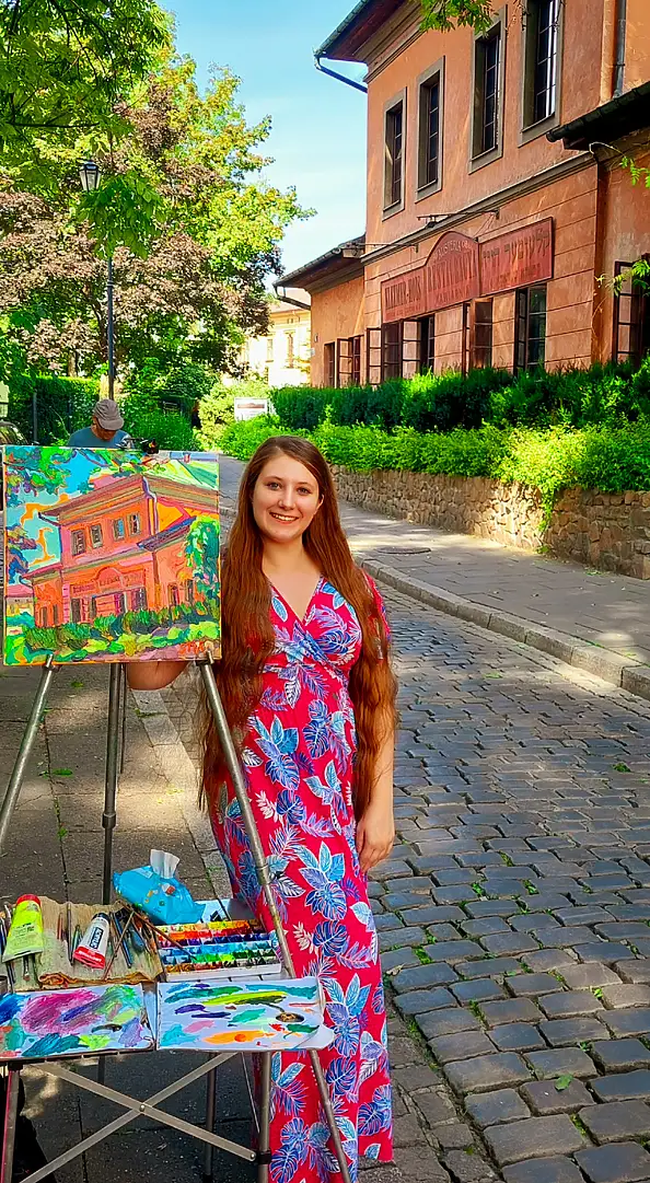 Anastasiia Kurkova, Dom Klezmera, Obraz olejny - płótno, 40 x 40