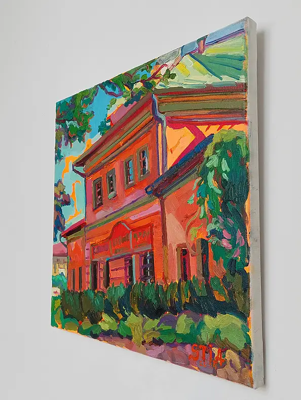 Anastasiia Kurkova, Dom Klezmera, Obraz olejny - płótno, 40 x 40