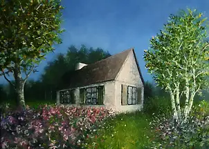 Marta Milewska, Дом в сельской местности, Масляная картина - холст, 70 x 50