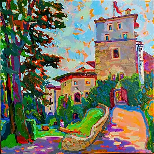 Anastasiia Kurkova, Ukryty zamek, Obraz olejny - płótno, 50 x 50