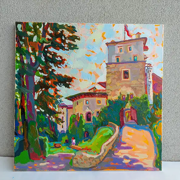 Anastasiia Kurkova, Ukryty zamek, Obraz olejny - płótno, 50 x 50