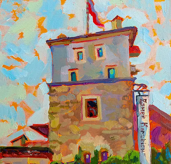 Anastasiia Kurkova, Ukryty zamek, Obraz olejny - płótno, 50 x 50