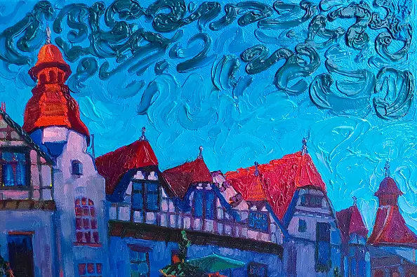 Anastasiia Kurkova, Dom z Sówkami, Obraz olejny - , 60 x 50