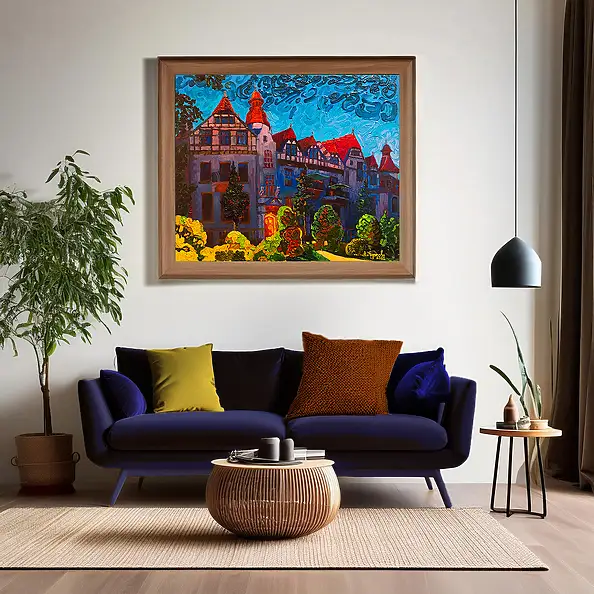 Anastasiia Kurkova, Dom z Sówkami, Obraz olejny - , 60 x 50