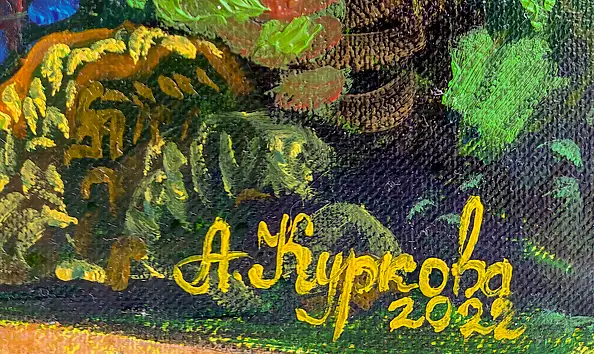 Anastasiia Kurkova, Dom z Sówkami, Obraz olejny - , 60 x 50