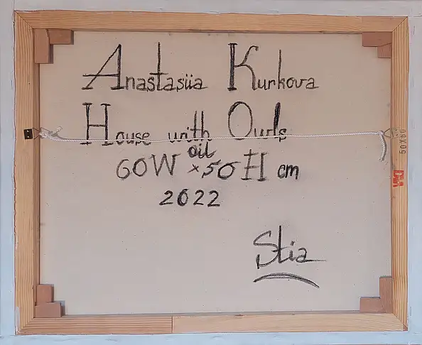 Anastasiia Kurkova, Dom z Sówkami, Obraz olejny - , 60 x 50