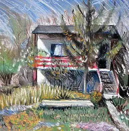 Agata Wróblewska Borucka, Коттедж под виноградники., Пастель - папір, 39 x 28