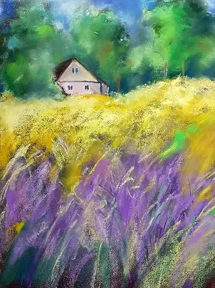 Krystyna Piotrowska - Cottage surrounded by nature