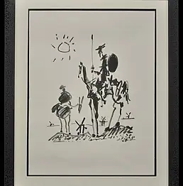 Pablo Picasso, Don Kichote i Sanczo Pansa, Inne - papier, 49 x 64