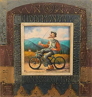 Dariusz Miliński, Дон Кихот, Масляная картина - холст, 30 x 30
