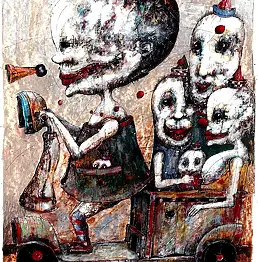 Piotr Kamieniarz, Maskottchenlieferant, Aquarelle, Mischtechniken, Tinte - Papier, 45 x 64