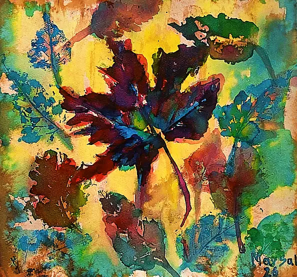 Marzena Salwowska, Touches of Golden-Brown Autumn/4, Watercolors, Ink - paper, 37 x 35