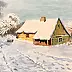 Ewa Zakrzewska - Wooden Hut in the Snow