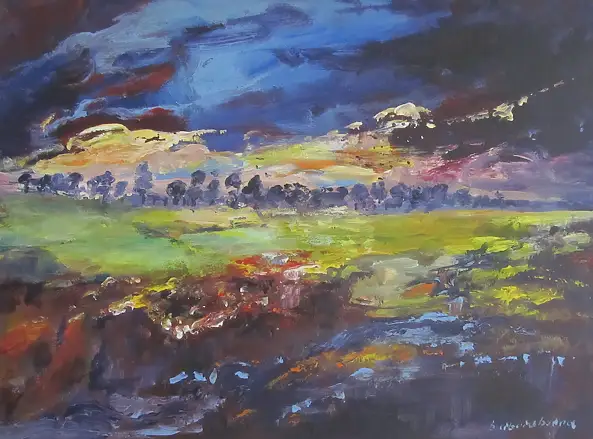 Barbara Przyborowska, Road at dusk, Acrylic painting - , 80 x 60