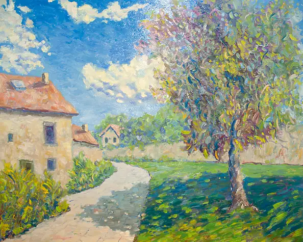 Marcin Stępniowski, The road to Giverny, Oil painting - board, 100 x 80