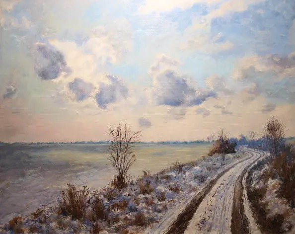 Marcin Stępniowski - "Droga za miastem, zima"