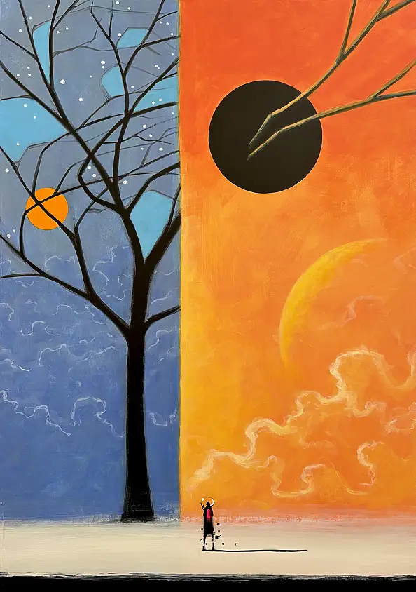 Sebastian Garyantesiewicz, Drugi wymiar wewnętrznego uśpienia, Obraz akrylowy - płótno, 50 x 70