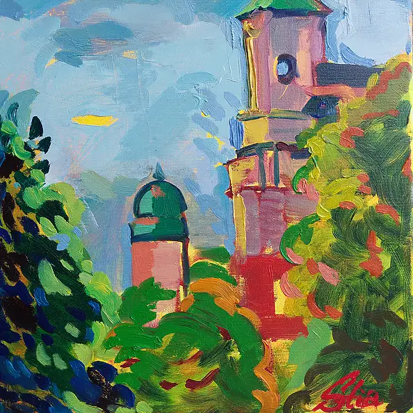 Anastasiia Kurkova, Drżące powietrze, Obraz olejny - płótno, 35 x 35