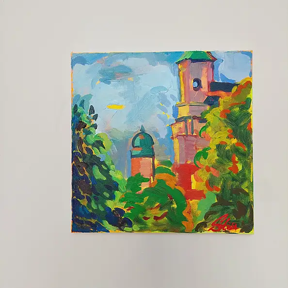 Anastasiia Kurkova, Drżące powietrze, Obraz olejny - płótno, 35 x 35