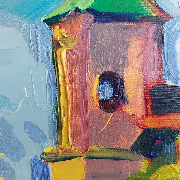 Anastasiia Kurkova, Drżące powietrze, Obraz olejny - płótno, 35 x 35