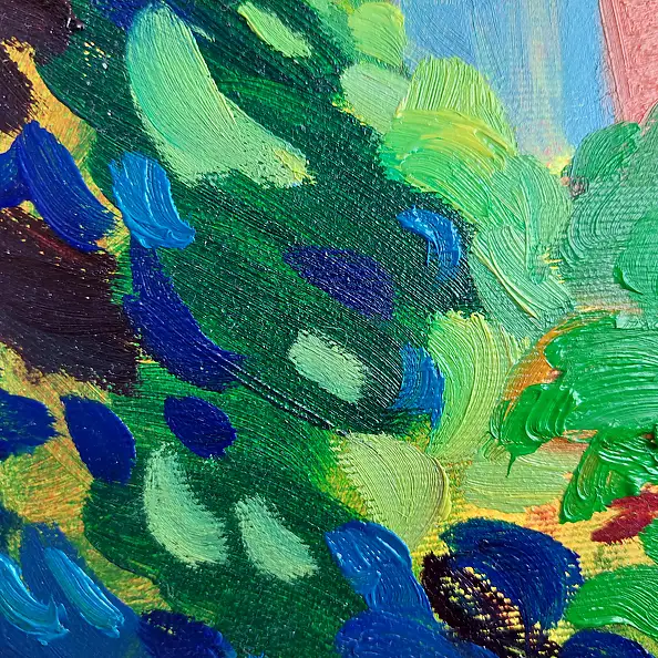 Anastasiia Kurkova, Drżące powietrze, Obraz olejny - płótno, 35 x 35